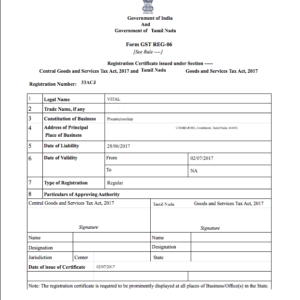 GST Registration for Proprietorship( Government Charges extra if applicable)