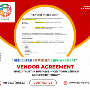 Legal Vendor Agreement(Government Charges extra if applicable)