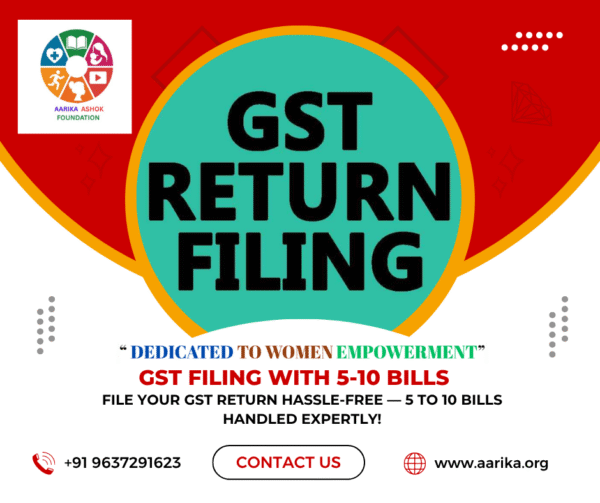 GST FILLING  with in 5-10 bills( Government Charges  extra if applicable)
