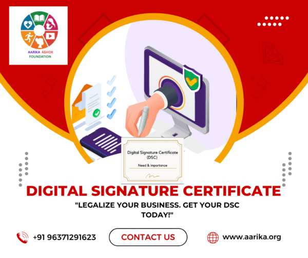 Digital Signature Certificate  (Government Charges extra if applicable)