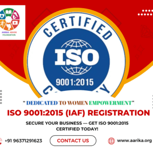 ISO 9001:2015(IAF)( Government Charges extra if applicable)