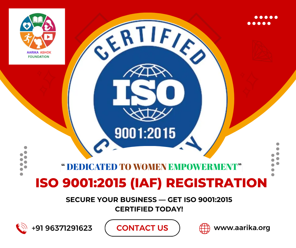 ISO 9001:2015(IAF)( Government Charges extra if applicable)