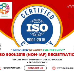 ISO Certification 9001:2015 (NON-IAF)( Government Charges  extra if applicable)
