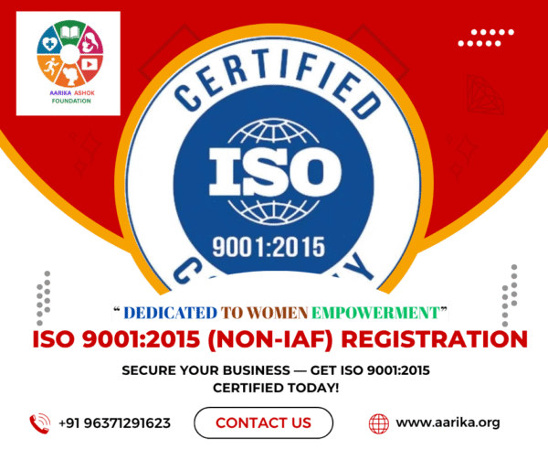 ISO Certification 9001:2015 (NON-IAF)( Government Charges  extra if applicable)