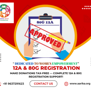 12-A & 80-G Registration( Government Charges extra if applicable)