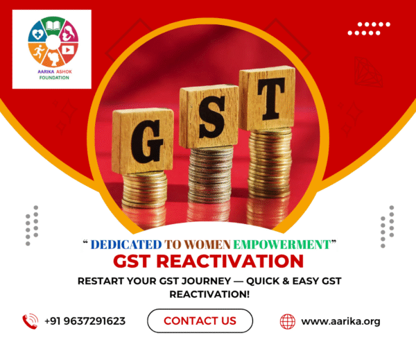 GST Reactivate( Government changes extra if applicable)