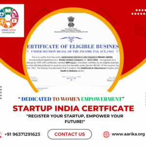 start-up India certification  ( Government Charges extra if applicable)