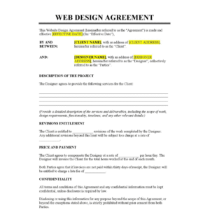 Legal Website Agreement (Government Charges extra if applicable)