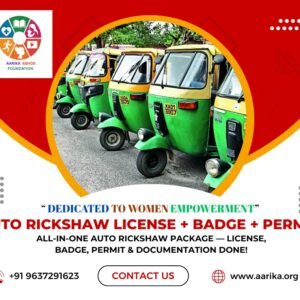 Auto Rickshaw License+Badge+Permit (with All Documents)( Government Charges extra if applicable)