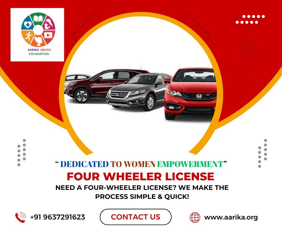 Four Wheeler License( Government Charges extra if applicable)